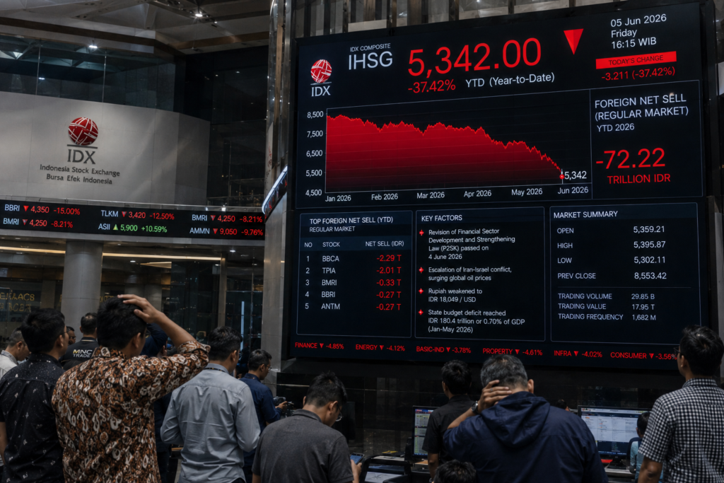 IHSG Ambruk 37 Persen di 2026, Investor Asing Jual Bersih Rp72 Triliun dan Terus Kabur